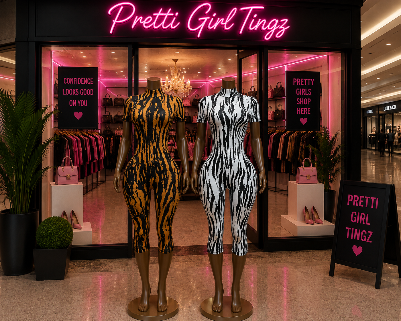 Wild Instinct Open-Back Zebra & Tiger Print Capri Jumpsuit
