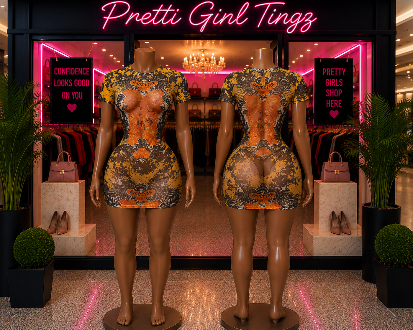 Sunset Luxe Sheer Bodycon Mini Dress