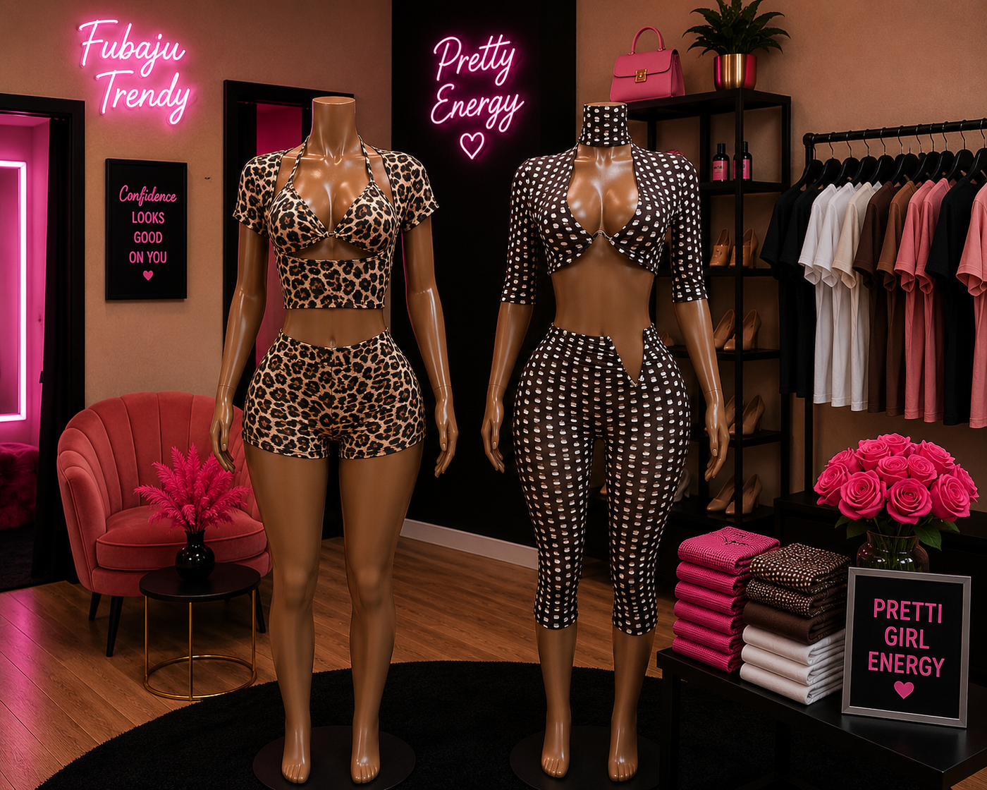 Wild Attraction 2-Piece Set – Leopard & Luxe Printed Crop Top and Shorts/Capri Set